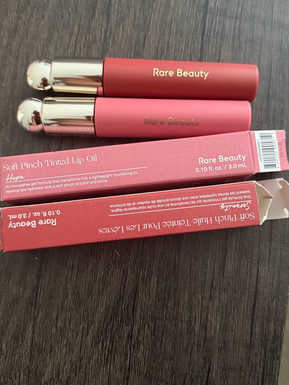 Rare Beauty Soft Pinch Tinted Lip Oil — Rose Pink & Deep Rose